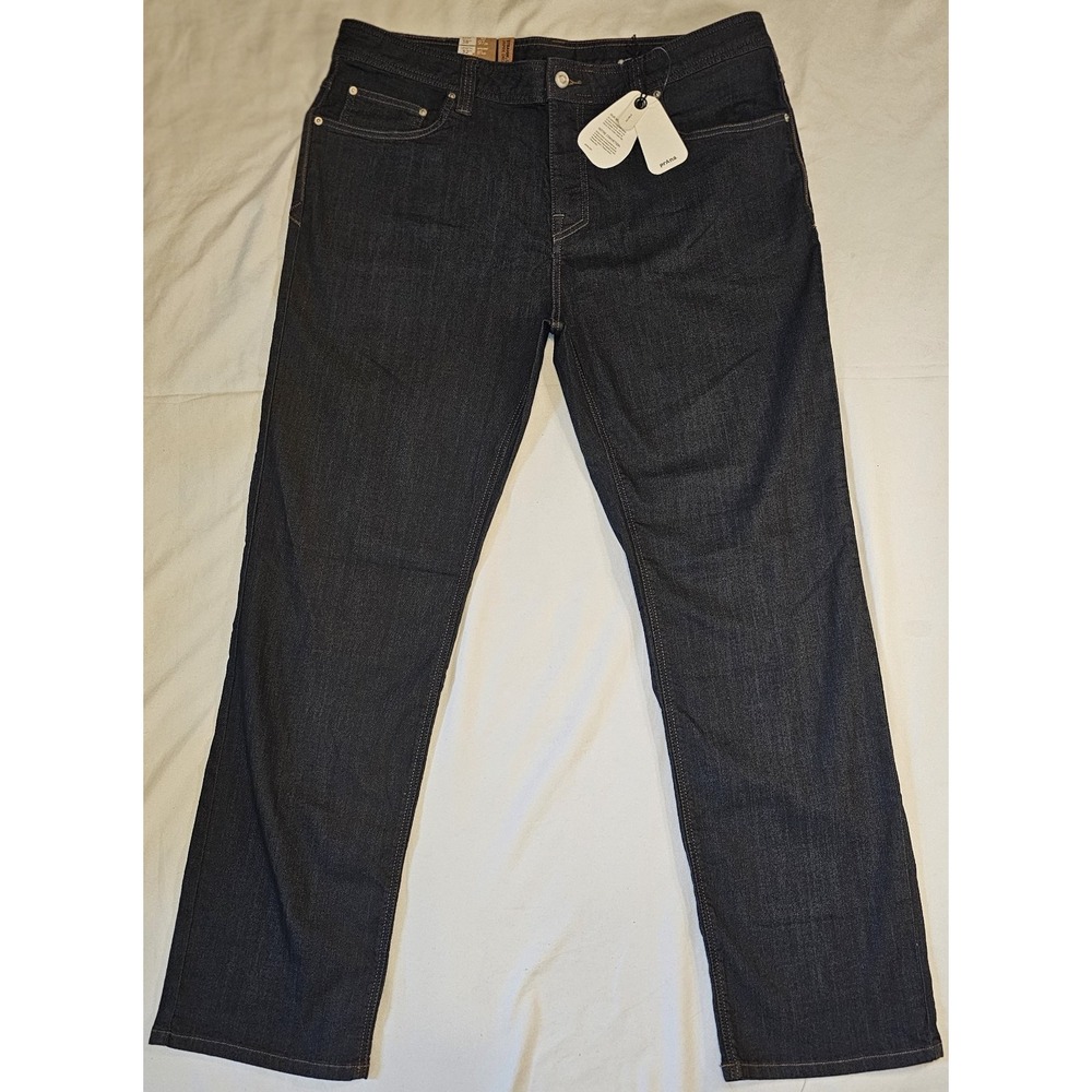 NWT PrAna Men's Bridger Straight Leg Jeans 38x32  Slim Fit 79% Organic Cotton